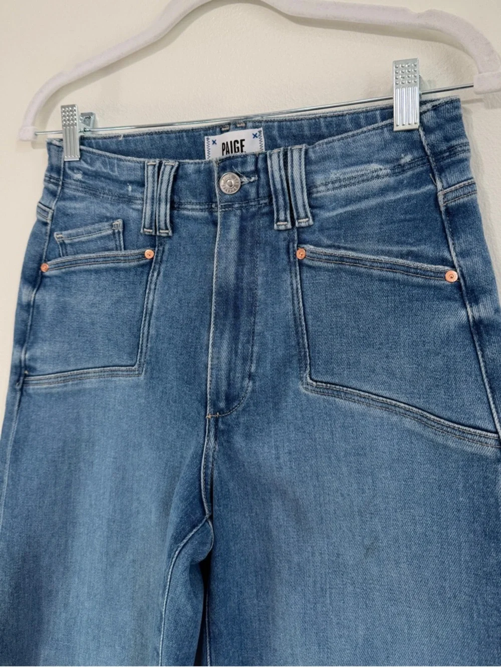 PAIGE Anessa Wide Leg Jeans Size 27 - Picture 4 of 9